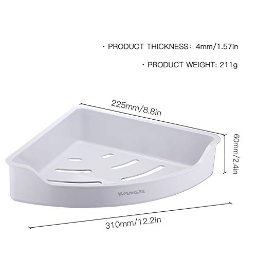 Wangel Estantería de Esquina para Baño,Organizador Estantes Cesta para Ducha, Baldas de Baño,Transparente Adhesivos, Sin Taladro, Plástico ABS