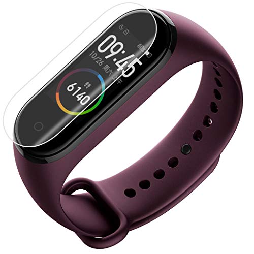 WARMWORD Protector De Pantalla para Xiaomi Mi Band 4, 5 Piezas De Vidrio Templado A Prueba De Explosiones TPU Protector De Pantalla, Proof Drop M4 Hydrogel Película Protectora Templada