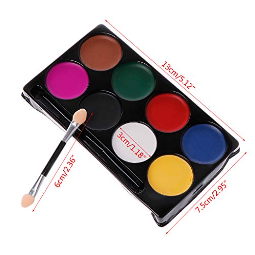 WE-WHLL 8 Colores Body Face Paint Kit Art Maquillaje Pintura Pigmento Fancy Dress Up Party