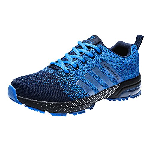 Wealsex Zapatos para Correr En Montaña Asfalto Aire Libre Deportes Zapatillas De Running para Hombre Cojín de Aire Camo Estilo Zapatos Casuales (44 EU, Azul Claro)