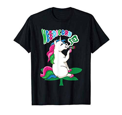 Weedicorn Unicorn Smoking Weed Cannabis THC CBD Marijuana Camiseta