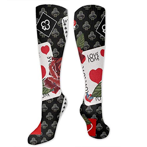 WEIPING Calcetines Unisex hasta la Rodilla, Medias Suaves y cómodas para Correr, Deportes, vuelos, Viajes, Embarazo, Enfermera, Rosa, Rosa, Estampado de Labios, Kiss Me