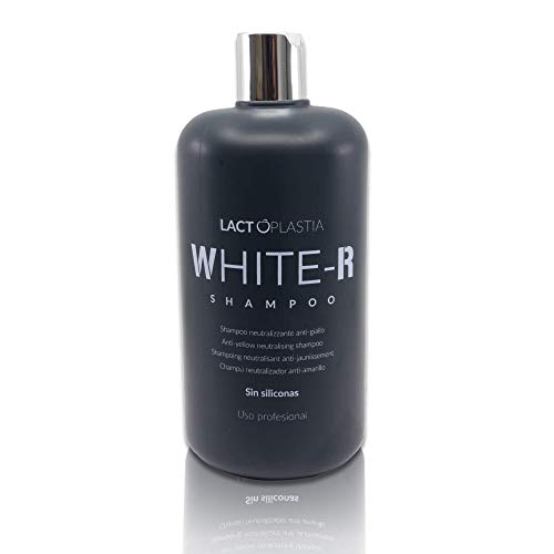 White-R - Champú Matizador de Cabello Rubio, Gris, Canoso, Nautral, Teñido o Decolorado | Con Pigmento Azul Neutralizante para Eliminar Reflejos Amarillos, Sin Siliconas y de Uso Profesional