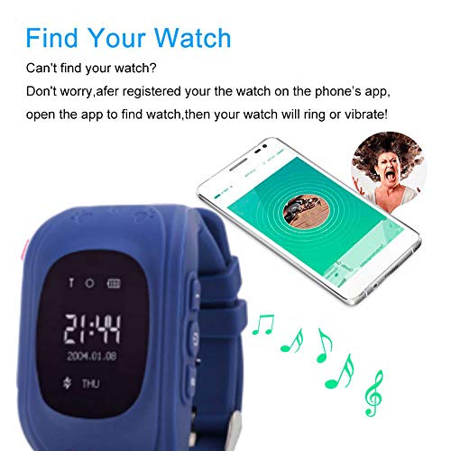 Winnes Reloj Localizador Niños GPS Localizador Niños Pulsera Pulsera Niños Seguridad GPS Reloj Niña GPS Smartwatch Niños Localizador GPS Seguimiento en Tiempo Real,Podómetro(Azulo)