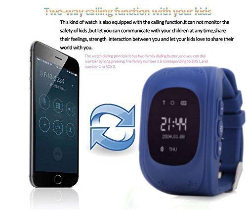 Winnes Reloj Localizador Niños GPS Localizador Niños Pulsera Pulsera Niños Seguridad GPS Reloj Niña GPS Smartwatch Niños Localizador GPS Seguimiento en Tiempo Real,Podómetro(Azulo)