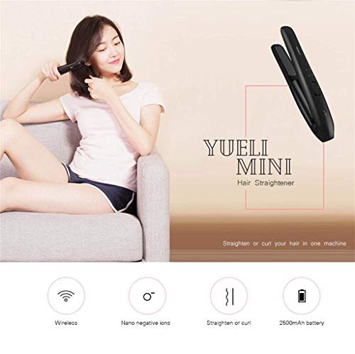 Wireless Mini plancha de pelo, carga USB portátil 2500mAh batería Banco de energía indicador LED control de temperatura inteligente para viajar oficina en casa