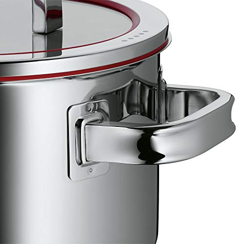 WMF Function 4 - Batería de Cocina, 4 Piezas Acero Inoxidable, 1 Olla Grande de 5.7 L, 1 Olla Mediana de 3.3 L, 1 Olla Pequeña de 1.9 L y 1 Cacerola de 3.4 L, Apta para Todo Tipo de Cocinas