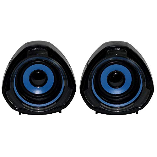 Woxter SO26-055 Big Bass 70 - Altavoces para PC (Mando de Control de Volumen, 15 W de Potencia, Conexiones 3.5 mm, USB, óptimo para PC/Smartphones/Videoconsolas) color Negro/Azul