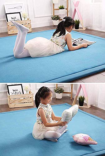 WSZGR Estera De Yoga Almohadillas De Ejercicio,Espesar Guardería Bebé Bebé Niños Niños No-resbalón Alfombras,Terciopelo De Coral Jugar Arrastrándose Estera Verde Oliva 100x200cm/39x79inch