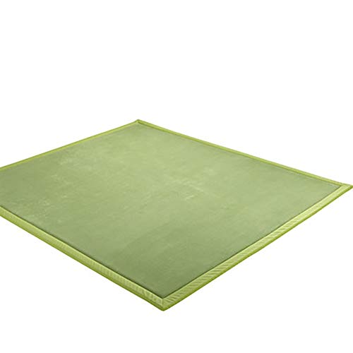 WSZGR Niños Arrastrándose Alfombra para Salón,no-resbalón Bebé Seguro Alfombras,bebé's Dormitorio,3cm De Espesor Espesar Coral Fleece Estera Verde 100x200cm/39x79inch