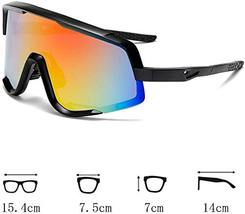 WZXCAP Polarizada Gafas de Deporte, Pantalla Grande Gafas de Sol con protección UV, Que Puede ser Utilizado for Actividades al Aire Libre como el Ciclismo, Correr, Subir, Pesca, Campo de 15.4X7.5X7cm