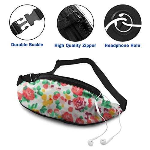 XCNGG Bolso de cintura corriente bolso de cintura de ocio bolso de cintura bolso de cintura de moda Color Rose Fanny Packs for Women and Men Waist Bag Adjustable Belt for Outdoors Workout, Traveling,C