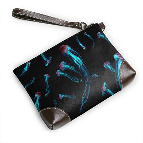 XHYYY Bolso de mano Medusa Ortiga de mar japonesa Chrysaora Cartera de mano de cuero Cartera de mano para mujer Bolsos de noche para mujer Cartera de pulsera para teléfono inteligente