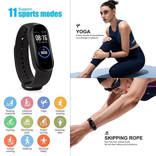 Xiaomi Band 5 Pulsera de Actividad Inteligente, Fitness Tracker, Monitor de Ritmo Cardíaco, Smartwatch con 1.1''Pantalla AMOLED a Color,100+ diales de Temas, 11 Modos Deportivos, Negro