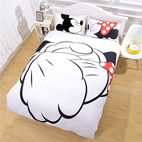 XWXBB Mickey - Juego de cama (3 piezas, funda nórdica de Mickey y funda de almohada), diseño de Minnie Mouse Funda Nórdica y Funda de Almohada Microfibra 3D Cama Dormitorio, King 220x240cm