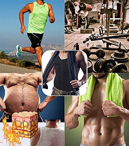 YeeHoo Faja Reductora Chaleco modelador Corporal Hombre Neopreno Camiseta Reductora Compresion de para la pérdida de Peso, musculación,Cardio,Sauna Traje para Sudar S-5XL