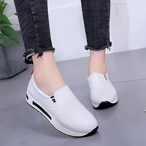 Yesmile Zapatos de mujer❤️Zapatos Botas Planas Gruesas para Mujer con Cordones Slip On Botines Zapatos Deportivos Informales de Plataforma