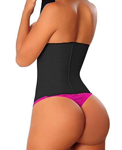 YIANNA Fajas Reductoras Adelgazantes Mujer Largo Torso Waist Trainer Trimmer Faja Reductora Cintura Postparto Colombiana Negro, 110288 Size S