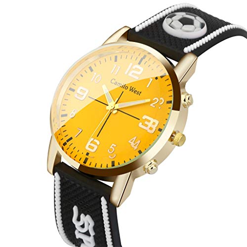 Yivise Hombres Deportes al Aire Libre Relojes de Cuarzo analógico Correa de Silicona Precisión Escala Dial Reloj de Pulsera de Moda(D)