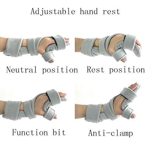 Yiyu Stroke ortesis - Funcional de Reposo for Mano férula diapasón de muñeca de la Mano Festivales Fractura de Dedo corsé Equipo de Entrenamiento de rehabilitación Inicio En Mejorar x (Color : Gray)