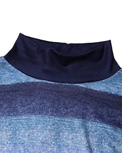 YOINS Blusa suelta casual de cuello alto y mangas largas, hombros descubiertos A-verde-nuevo M