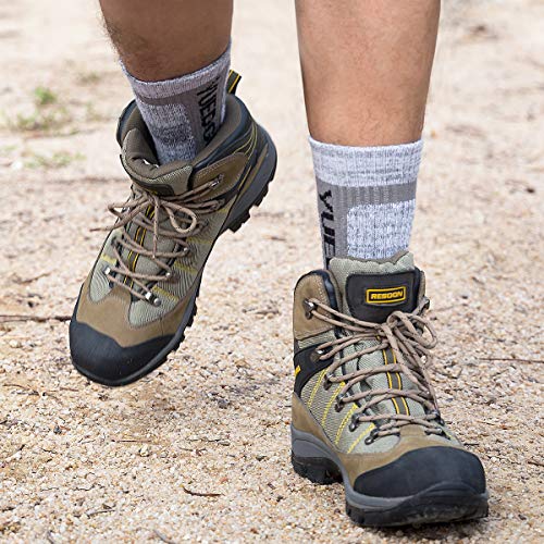 YUEDGE 5 Pares Hombre Senderismo Calcetines para Trekking Camping Tenis y Otros Deportes, Transpirable, Alto Rendimiento (XL)