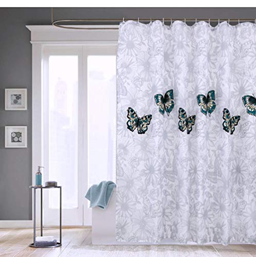 YUNZHIFU Cortinas De Ducha Cortina De Ducha De Poliéster Impermeable, Cortinas De Baño Lavables Gruesas, Cortina De Baño De Calidad Resistente Al Moho, 80X180Cm