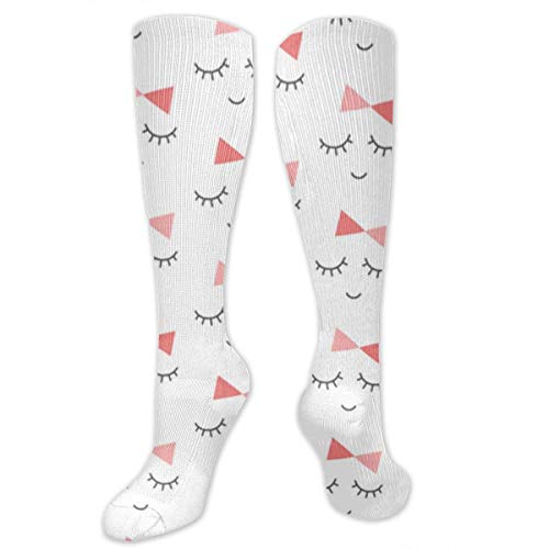 YURONG Mod Baby Miss Sleepy Eyes Personalidad Calcetines hasta la Rodilla Calcetines Divertidos y novedosos para Vestir para Mujeres y Hombres, niñas, niños, Viajes, Escuela, Fiesta, Cosplay, Unisex