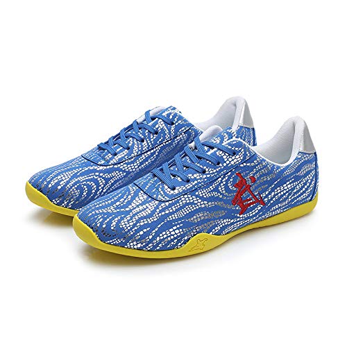 YURU Zapatos De Entrenamiento De Tai Chi Kung Fu Zapatos De Artes Marciales Zapatillas De Qigong De Moda Antideslizantes para Niños Hombres Mujeres,Blue-44