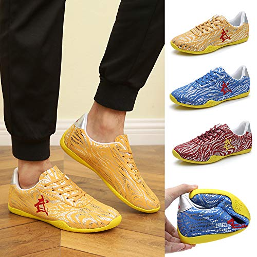 YURU Zapatos De Entrenamiento De Tai Chi Kung Fu Zapatos De Artes Marciales Zapatillas De Qigong De Moda Antideslizantes para Niños Hombres Mujeres,Blue-44