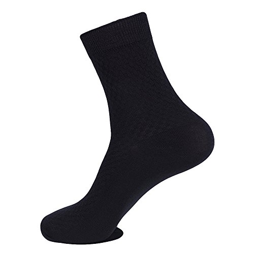 YWLINK Calcetines De AlgodóN Para Hombres Calcetines CóModos De Fibra De Bambú Para Hombres Calcetines Antibacterianos De Negocios Casuales Desodorante Calcetines Deportivos Casuales Negro