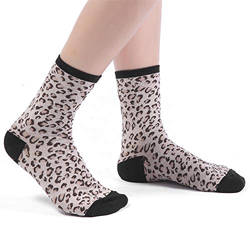 YWLINK Calcetines De OtoñO E Invierno Calcetines De Leopardo De AlgodóN Para Mujer Antideslizante Sudor Desodorante Medias Medias Calcetines Deportivos Casuales