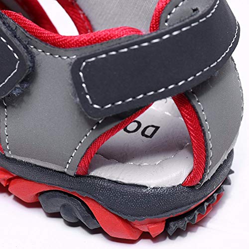 YWLINK Sandalias Deportivas NiñOs Zapatos para NiñOs Punta Cerrada Verano Playa Sandalias Zapatos,Zapatillas Antideslizante Fondo Blando Casuales(Rojo,24EU)