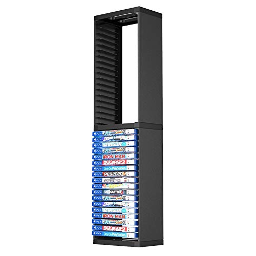 YYKJ Rack de Almacenamiento de CD Ps4, Accesorios ps4 Slim/Pro, 36 Torres de Almacenamiento de Juegos y Soporte de Almacenamiento Vertical para Discos de Juegos (Negro)