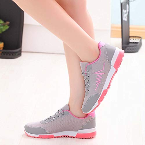 Zapatillas de Deporte Respirable para Correr Deportes Zapatos Running Cojines de Aire Calzado Mecedora Net para Estudiante Volar Zapatos Deportivas de Mujer Gimnasia Ligero Sneakers Atletismo riou