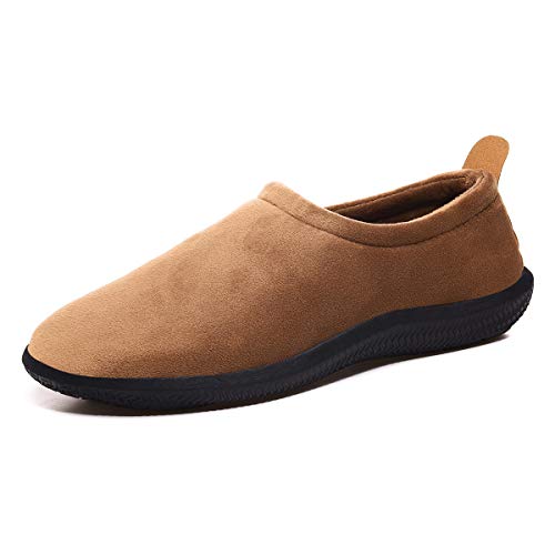 Zapatillas de Invierno Mujer Hombre Pantuflas de algodón con Memoria Zapatillas de Estar Al Aire Libre Forro cálido Pantuflas Mocasín Estilo	40 EU	Marrón