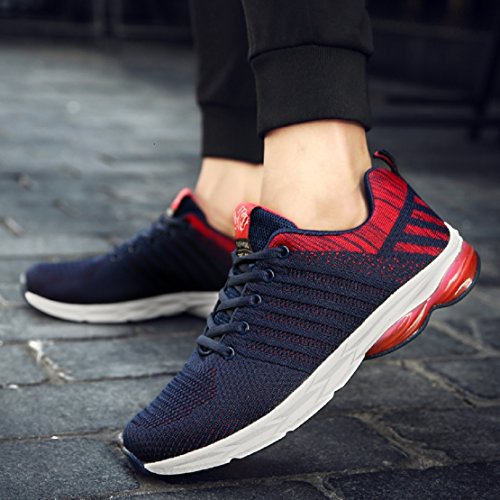 Zapatillas Running para Hombre Aire Libre y Deporte Transpirables Casual Zapatos Gimnasio Correr Sneakers Azul 45