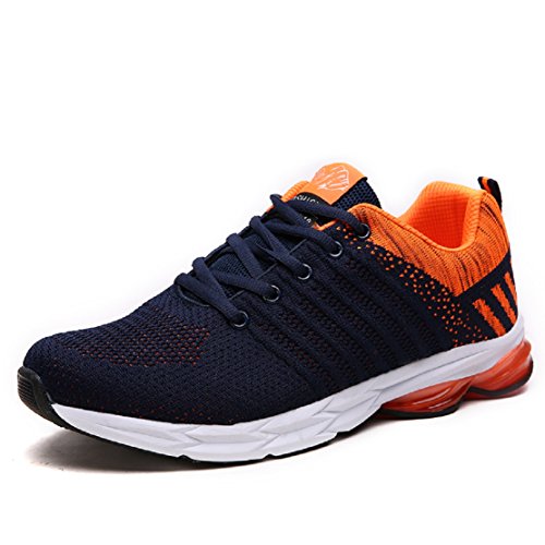 Zapatillas Running para Hombre Aire Libre y Deporte Transpirables Casual Zapatos Gimnasio Correr Sneakers Naranja 40