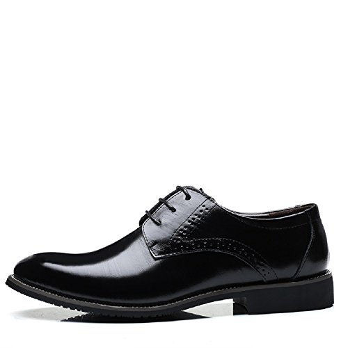 Zapatos Oxford Hombre, Brogue Cuero Boda Negocios Calzado Vestir Cordones Derby Negro Marron Azul Rojo Amarillo 37-48EU BK43