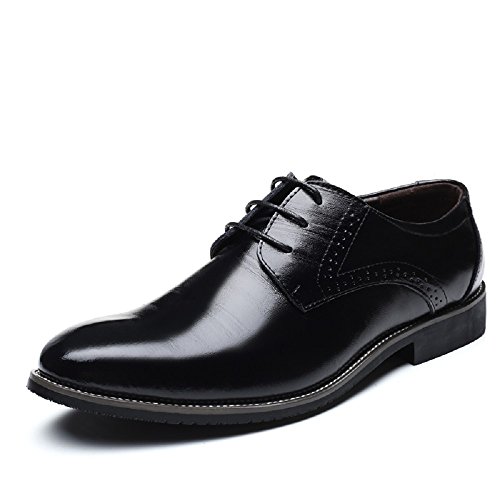 Zapatos Oxford Hombre, Brogue Cuero Boda Negocios Calzado Vestir Cordones Derby Negro Marron Azul Rojo Amarillo 37-48EU BK43