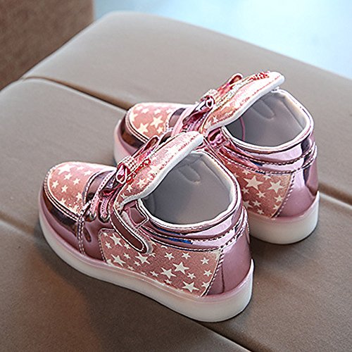 Zapatos Planos para Niñas pequeñas,Yesmile Zapatos Bebé Navidad led Niños Primer Paso Infantil Elegante Exterior Invierno(1-6 años)