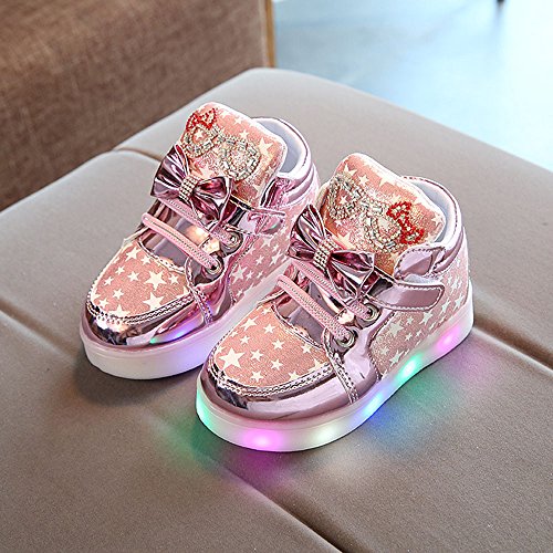 Zapatos Planos para Niñas pequeñas,Yesmile Zapatos Bebé Navidad led Niños Primer Paso Infantil Elegante Exterior Invierno(1-6 años)