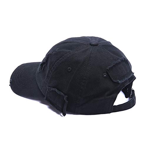 Zbicd Harajuku High Street Hole Gorra de béisbol Personalidad Soft Top Hat Hombres y Mujeres Street Retro Old Washed Cap Color sólido Classic Wild Fresh Student Cap Code Tamaño Ajustable