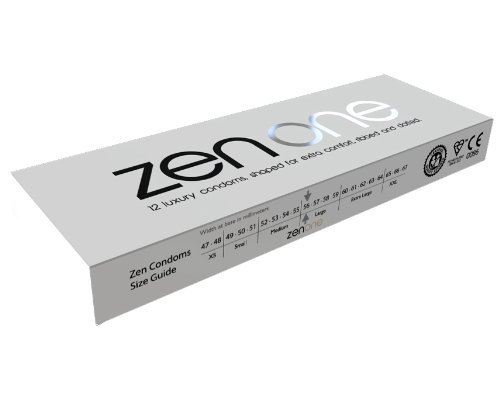 Zen One Condoms (2 Paquetes) de - 12 condones de gran tamaño acanalados y punteados con lubricación adicional