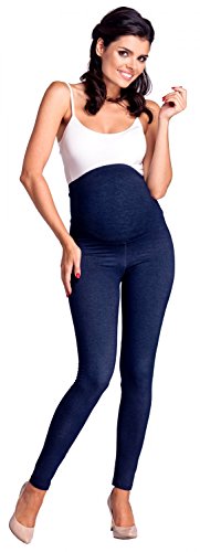 Zeta Ville - Premamá Leggings Efecto Mezclilla Banda para Barriga - Mujer - 948c (Jeans Azul Marino, EU 40/42, 2XL)