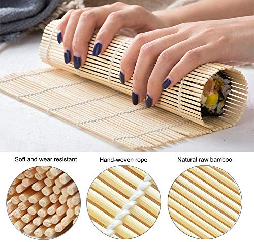 ZFYQ 9pcs Kit para Hacer Sushi de Bambú Preparar Sushi Fácil Y Profesional con Este Juego