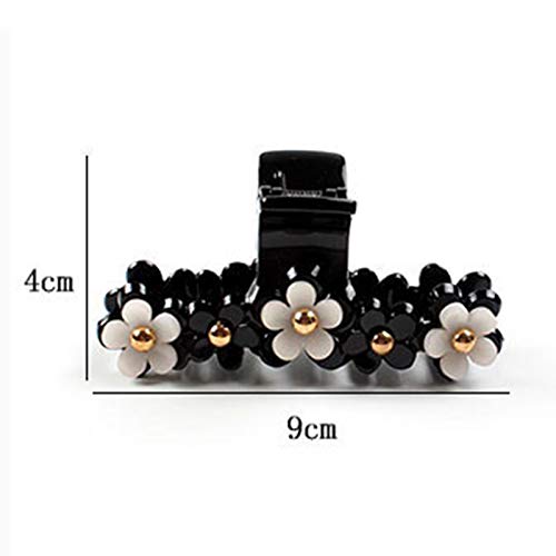 Zidao Horquilla De La Mujer, Plástico Clips Flor del Plátano por Las Mujeres Torsión Titular Cola Caballo Elegante Pelo Garra Accesorios Broches Muchacha,A