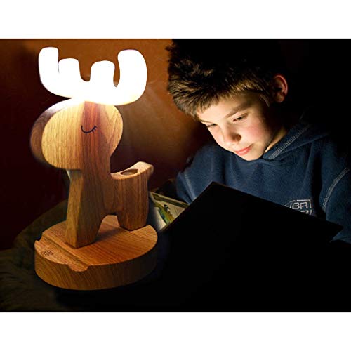 Zjcpow Soporte for teléfono móvil de la Historieta luz de la Noche de Carga USB Protección de los Ojos de Almacenamiento Titular de la Pluma lámpara de Escritorio (Color: A) xuwuhz (Color : A)