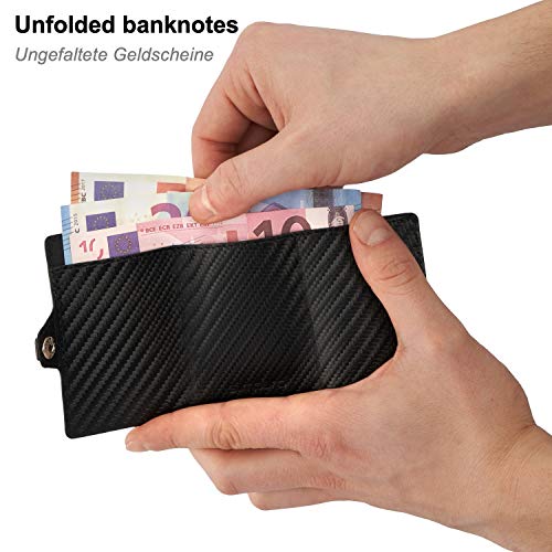 ZNAP Cartera Hombre Tarjetero Hombre RFID Metálico con Compartimento para Monedas – Pequeña Cartera Tarjetero Hombre de Aluminio – Billetera Hombre pequeña para 6-12 Tarjetas – Slim Wallet for Men