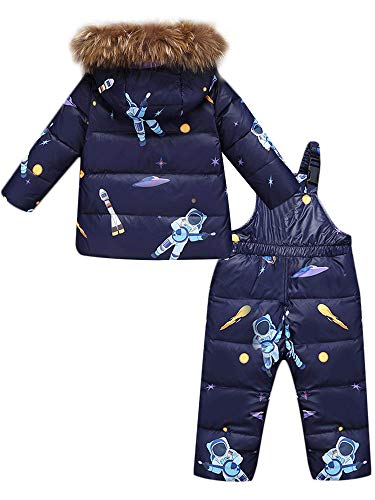 ZOEREA 2 Piezas Traje de Nieve Niños Abrigos Chaqueta con Capucha + Pantalones Niña Niño Ropa de Invierno Set